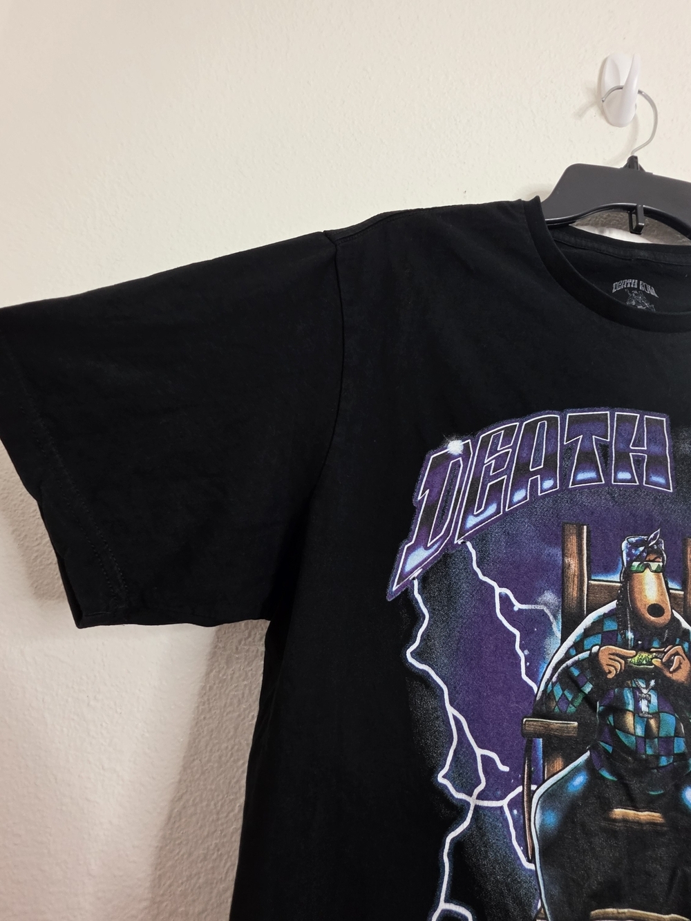 Death Row Records Mens L Black Snoop Dogg Electric Chair Graphic T-Shirt Tee - Picture 6 of 7